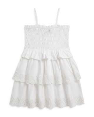 Girls' Smocked Cotton Jersey Dress - Little Kid