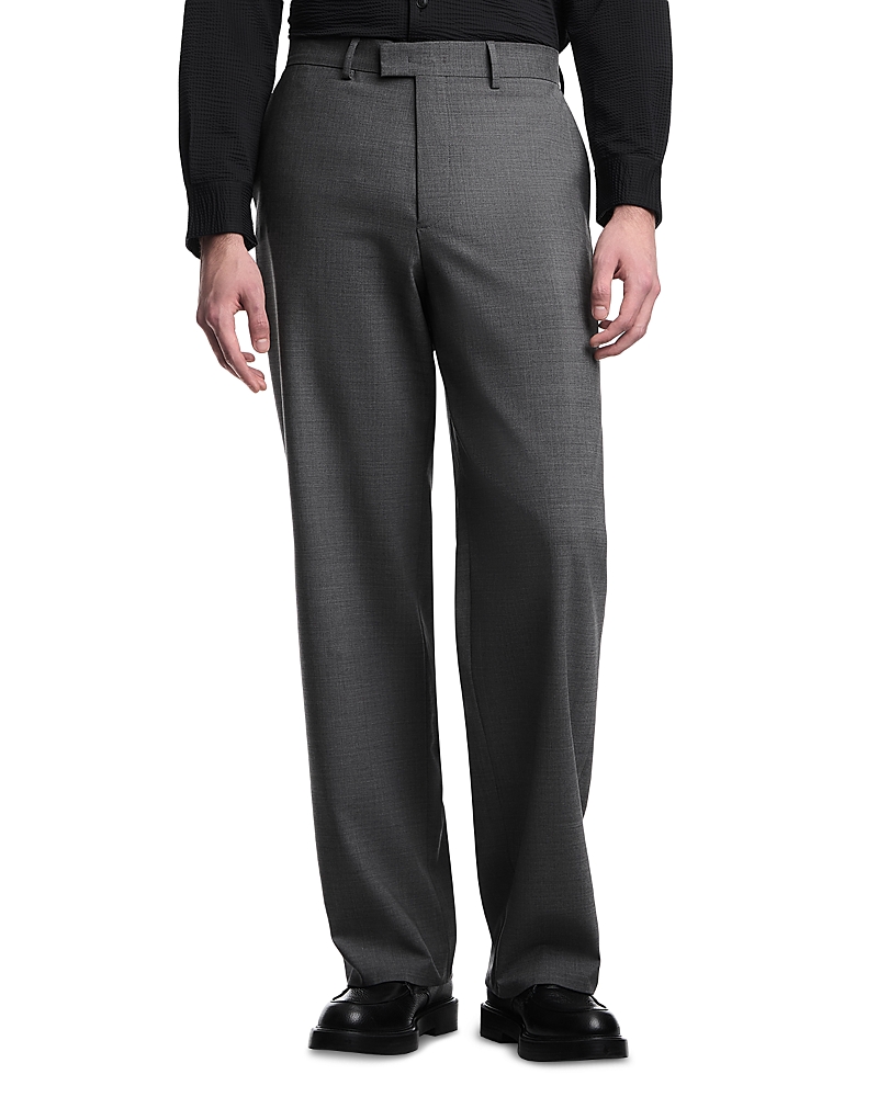 Emporio Armani Stretch Wool Straight Leg Trousers