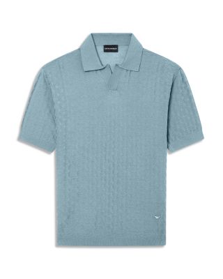 Knit Basketweave Polo Sweater