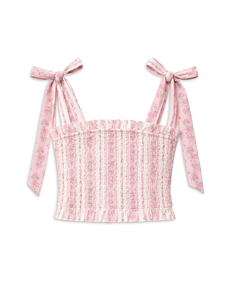KatieJnyc Girls' Sunny Printed Tie Top - Big Kid