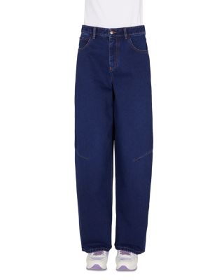 Medium High Rise Balloon Jeans in Blue Denim