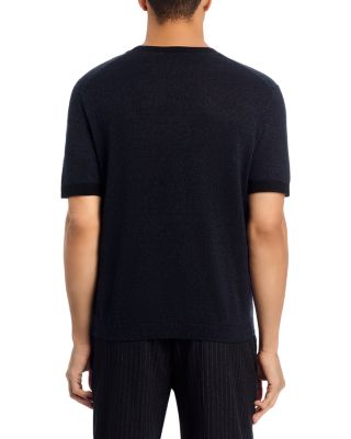 Short Sleeve Silk Linen Crewneck Sweater