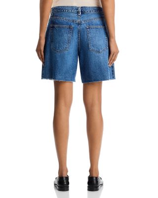 Sloop Mid Rise Denim Shorts in Port