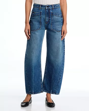 High Rise Twisted Barrel Jeans