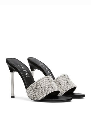 Women's Bombshell Crystal Mesh High Heel Sandals