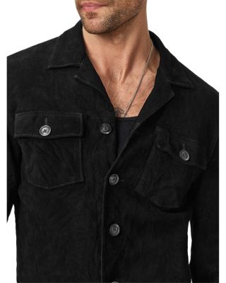 Jesse Leather Shirt Jacket with Buttons