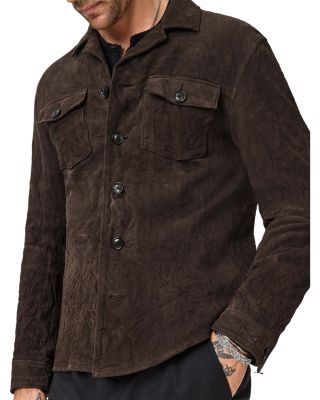 Jesse Leather Shirt Jacket with Buttons