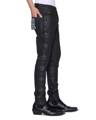 Van Winkle Studded Jeans in Charcoal