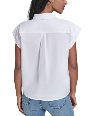 Placed Floral Embroidery Button Down Shirt