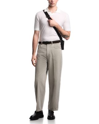 Knit Basketweave Polo Sweater