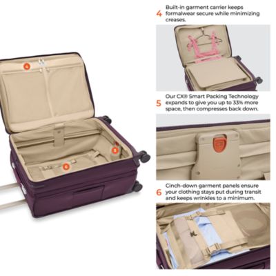 Compact 24" Checked Expandable Spinner Suitcase