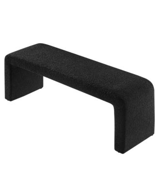  Simba Boucle Fabric Waterfall Long Bench