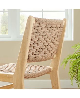 Saoirse Woven Rope Wood Dining Side Chair, Set of 2