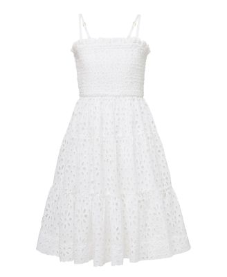  Girls' Eyelet Lila Dress Tiered Smocked Dress - Little Kid, Big Kid