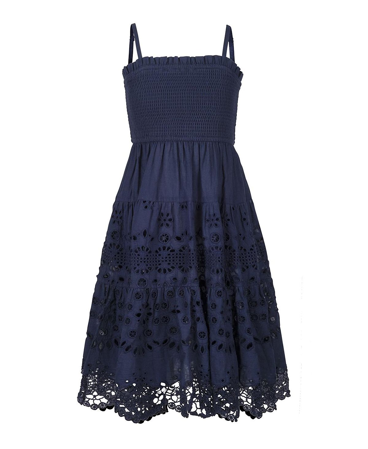 Change of Scenery Girls' Eyelet Lila Dress Tiered Smocked Dress - Little Kid, Big Kid