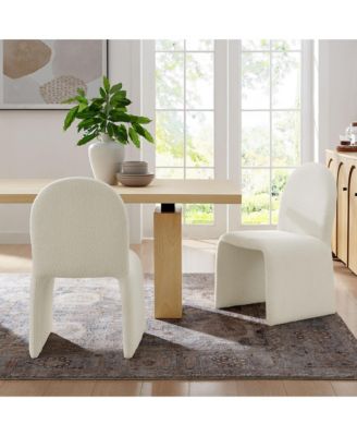 Junia Boucle Upholstered Arch Armless Dining Chair