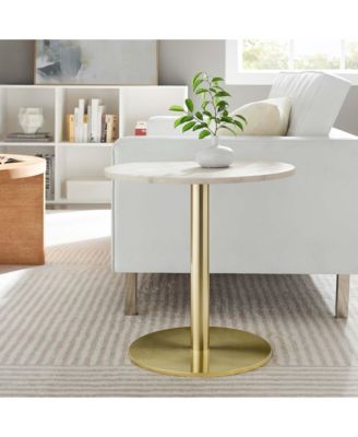 Viva Round White Marble Side Table