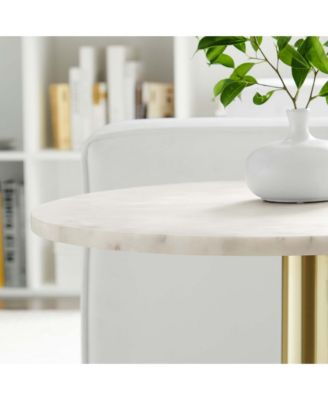 Viva Round White Marble Side Table
