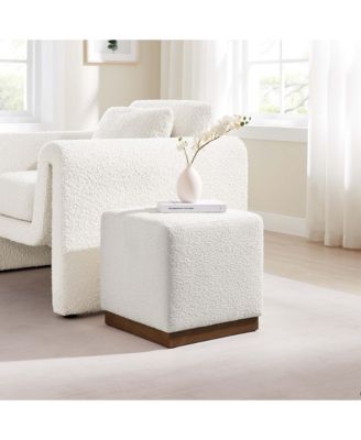  Tilden 17" Square Boucle Upholstered Ottoman