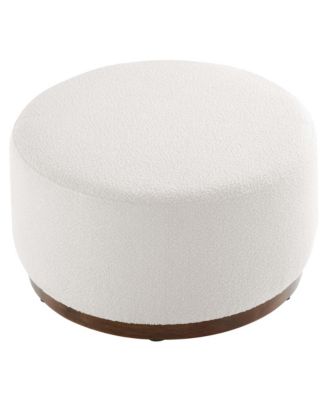 Tilden Large 29" Round Boucle Upholstered Ottoman