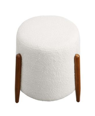 Riven Upholstered Boucle Fabric Ottoman