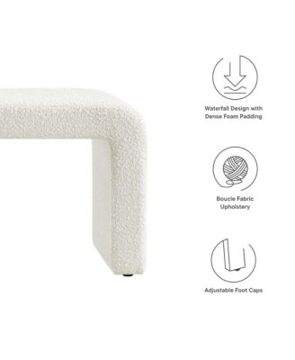  Simba Boucle Fabric Waterfall Long Bench