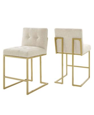  Privy Upholstered Fabric Counter Stool, Set of 2