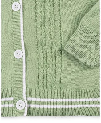 Boys' Organic Cable Cardigan Sweater with Tipping - Big Kid
