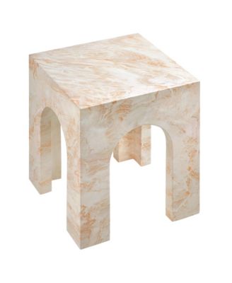 Valen Square Indoor - Outdoor Patio Arched Concrete Side Table