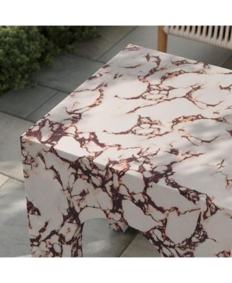 Valen Square Indoor - Outdoor Patio Arched Concrete Side Table