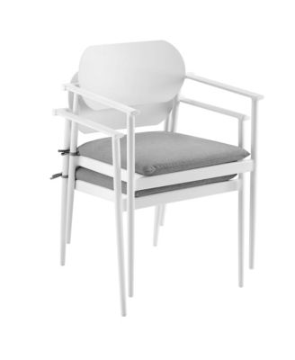 Aeris Stackable Outdoor Patio Aluminum Dining Armchair, Set of 2