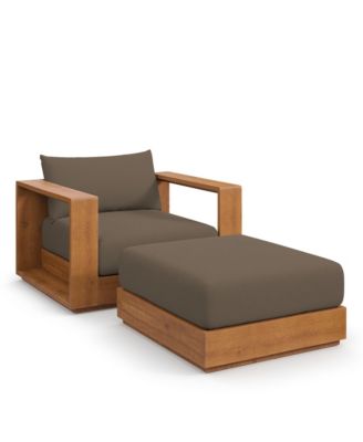 Tahoe Outdoor Patio Powder-Coated Aluminum Armchair, Set of 2