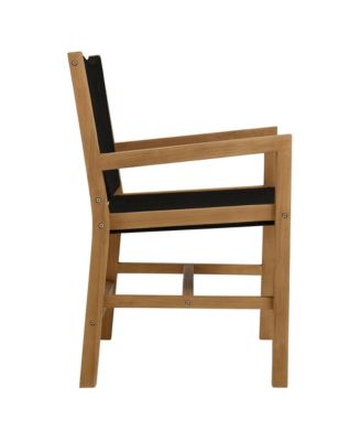  Vienna Outdoor Patio Teak and Rope Dining Set with Armchairs, Set of 5