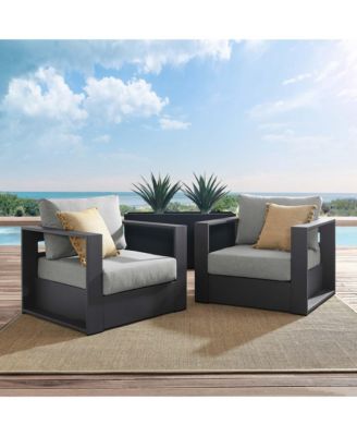  Tahoe Outdoor Patio Powder-Coated Aluminum Armchair, Set of 2