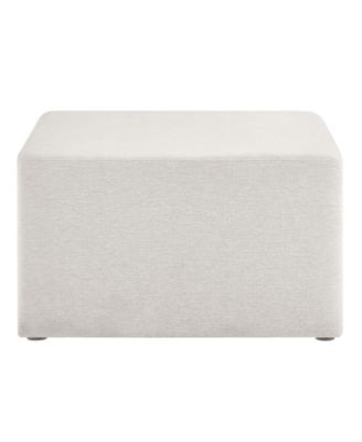  Callum Large 28" Square Woven Heathered Fabric Upholstered Ottoman