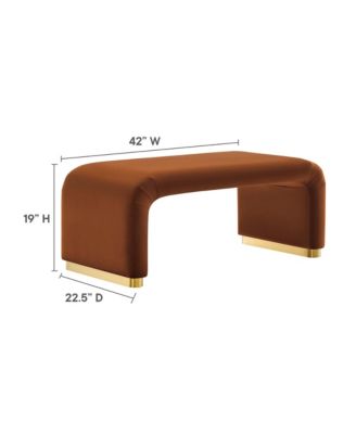 Koda Performance Velvet Waterfall Ottoman