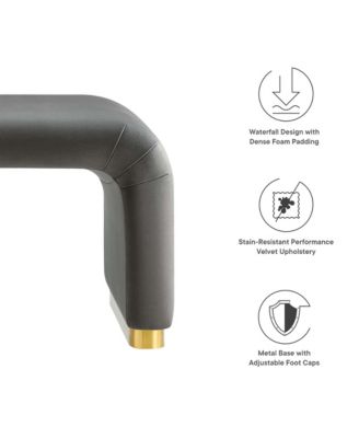 Koda Performance Velvet Waterfall Ottoman