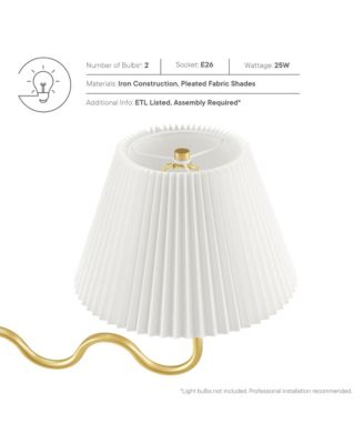  Wave Squiggle 2-Arm Pendant Light