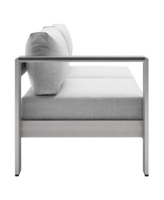  Shore Sunbrella Fabric Aluminum Outdoor Patio Left-Arm Loveseat