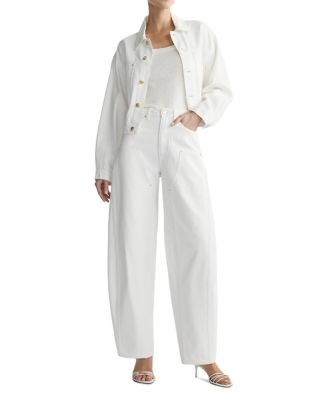 Miro High Rise Barrel Jeans in White Fountain