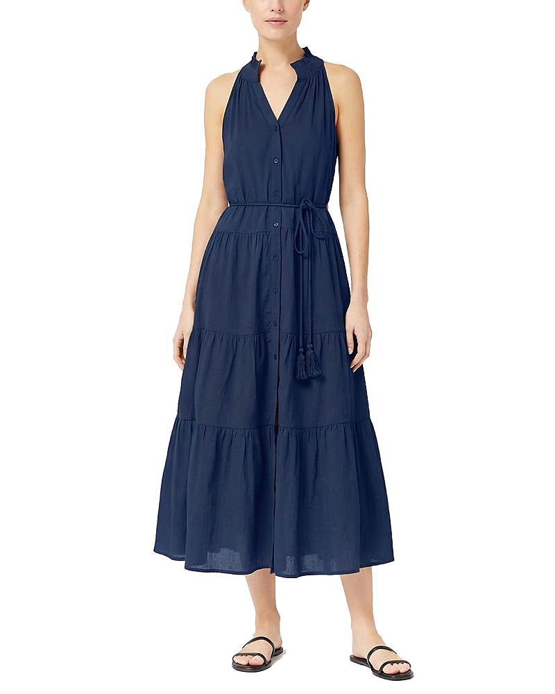 Change of Scenery Tracy Cotton Tiered Midi Shirt Cover-Up Dress