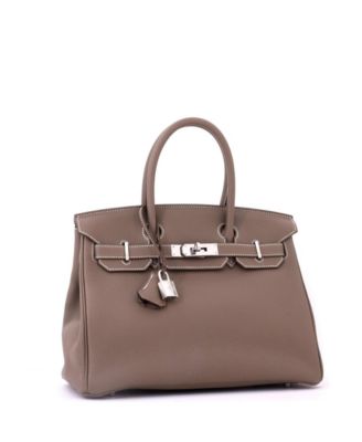 Birkin 30 Handbag Grey Togo with Palladium Hardware