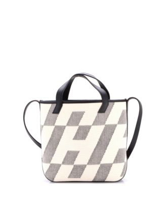 27 Cabas H en Biais Tote Canvas with Leather