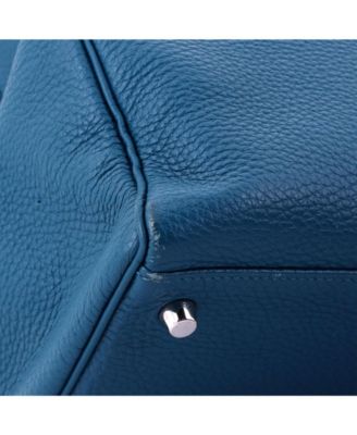 Kelly 35 Handbag Blue Togo with Palladium Hardware