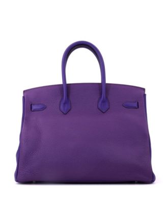 Birkin 35 Handbag Bicolor Clemence with Palladium Hardware