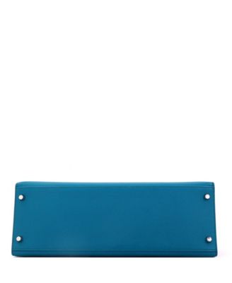 Kelly 35 Handbag Blue Epsom with Palladium Hardware
