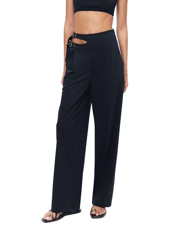 Nocturne Cut-Out Waist Wide-Leg Pants