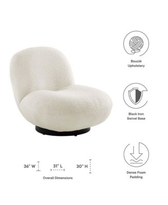 Kindred Boucle Upholstered Upholstered Fabric Swivel Chair