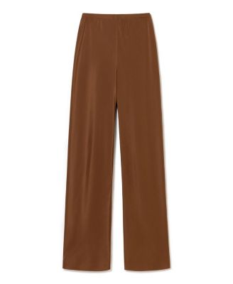  Bias Cut Straight Leg Silk Pants