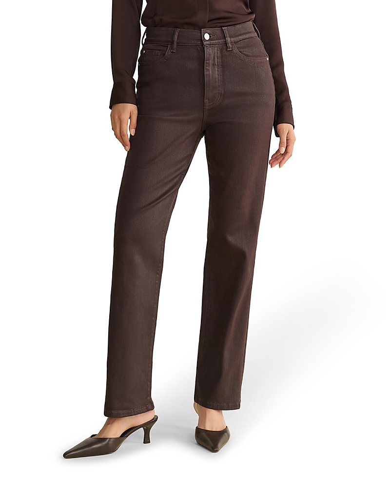 Warp + Weft Ase Stretch Straight Jeans in Coated Americano